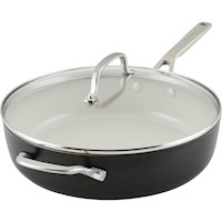 KitchenAid sartén cerámica anodizada dura 5 qt / 4.7 l con tapa | Negro mate